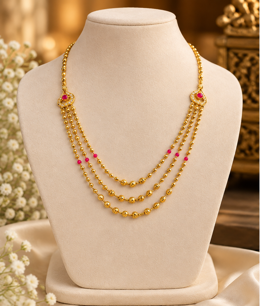 Elegant Triple Layer Beads necklace