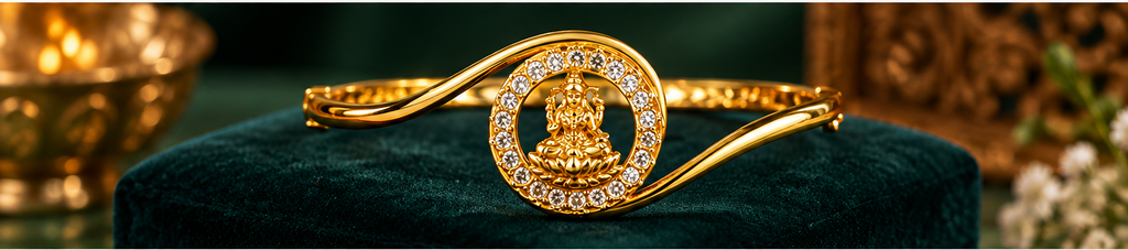 Elegant Lakshmi Gold-Tone Bracelet