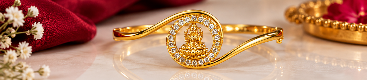 Elegant Lakshmi Gold-Tone Bracelet