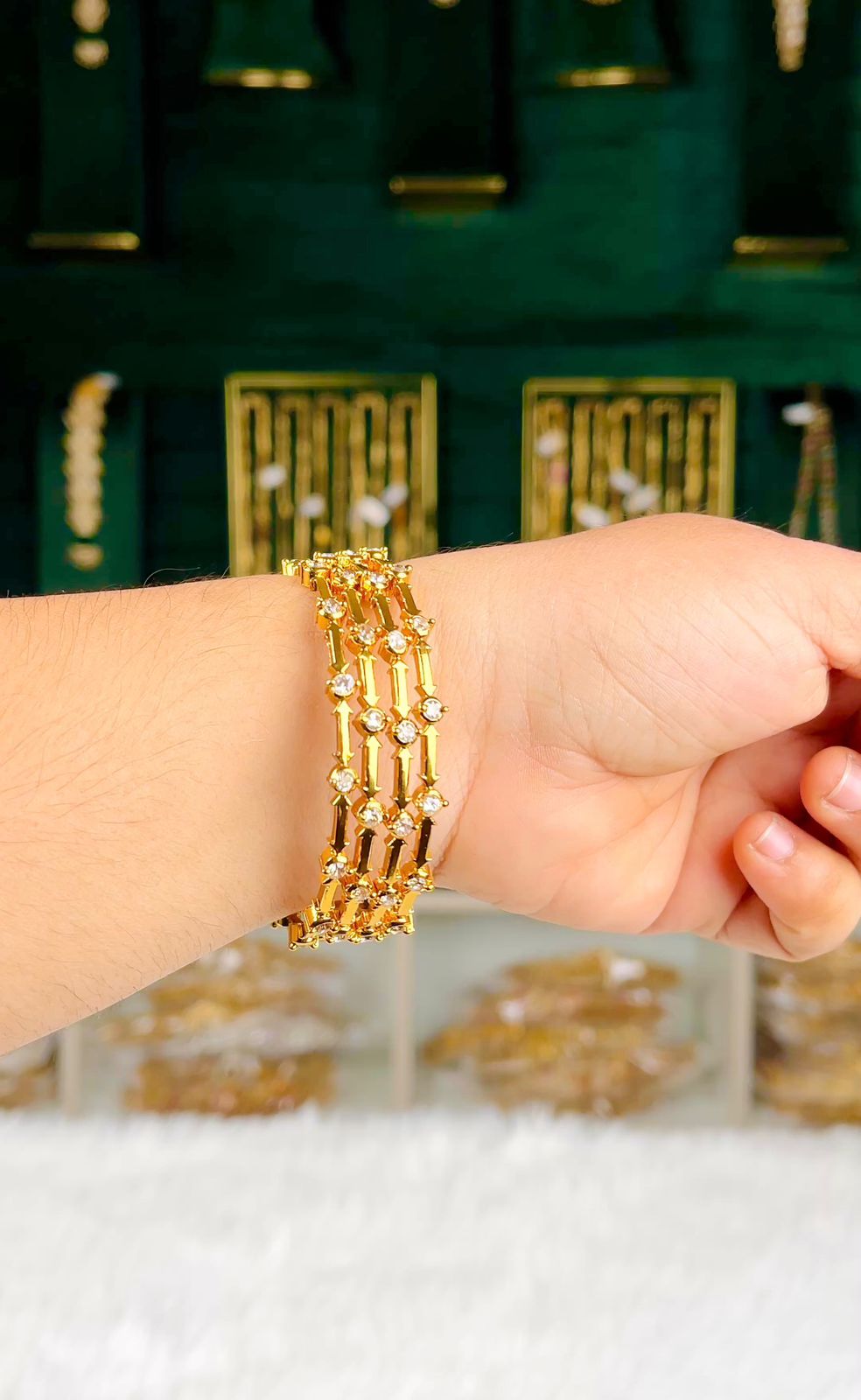 Simple Stone Bangles - White - 2.6