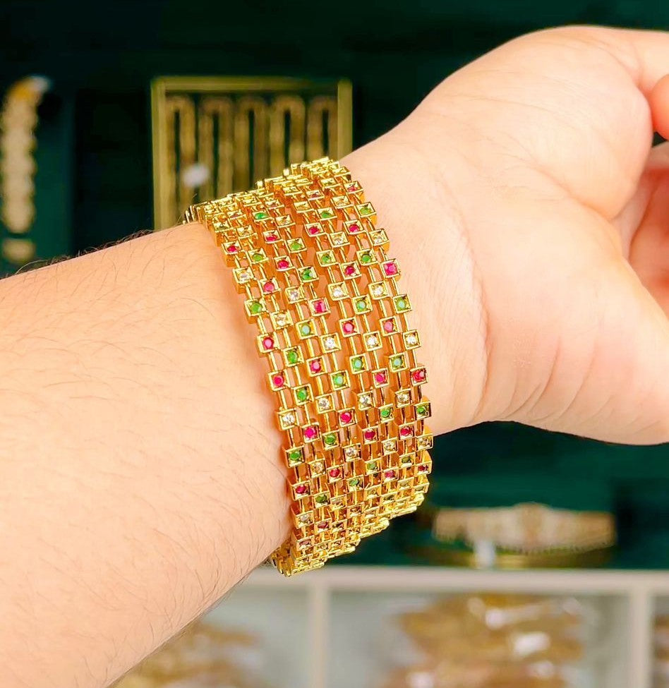 Multicolor Stone Bangles - 2.6