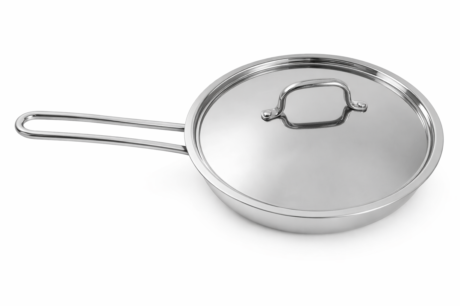 Triply Stainless Steel Fry Pan – 22 cm (With SS Lid)