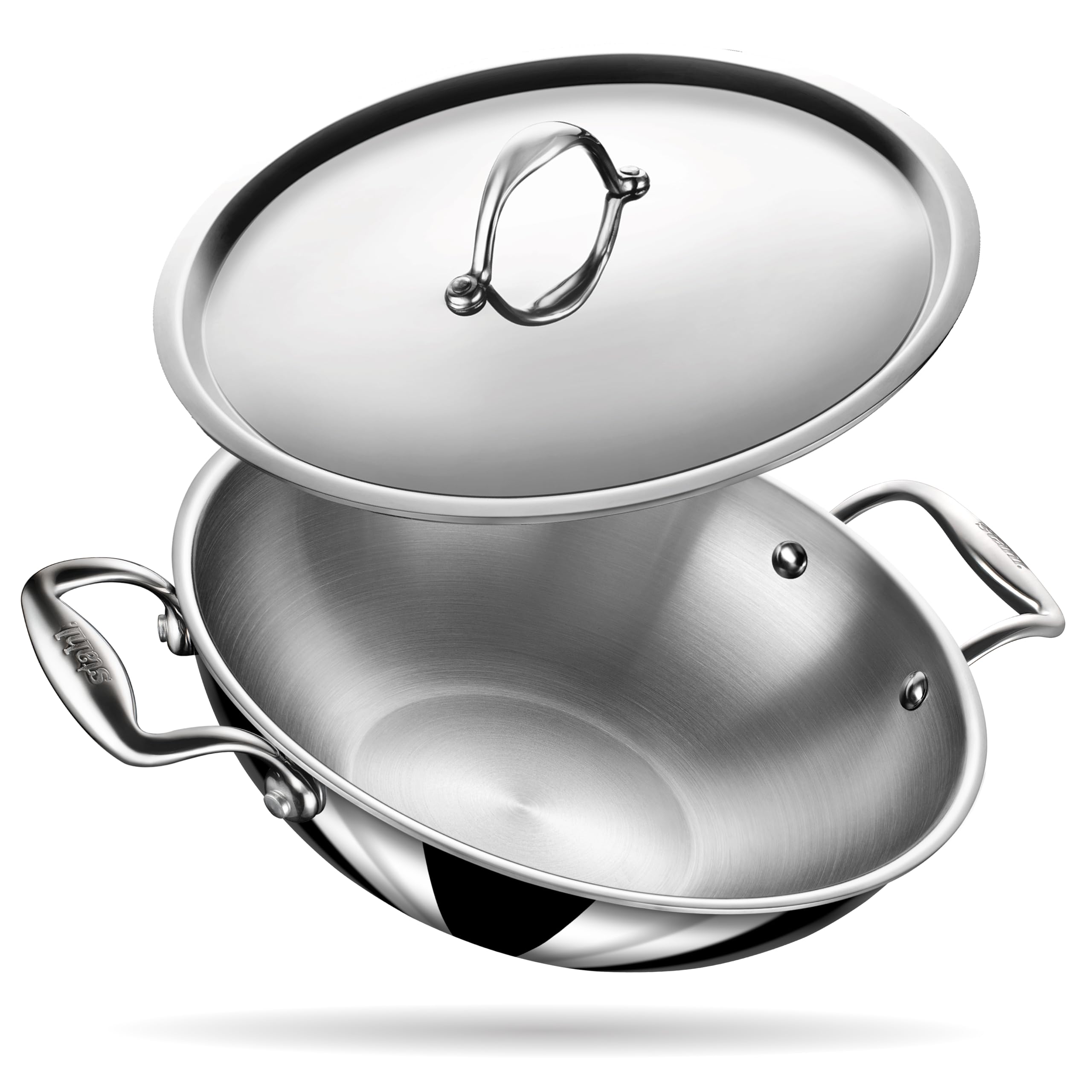 Tri-ply Kadai with SS Lid – 18 cm.